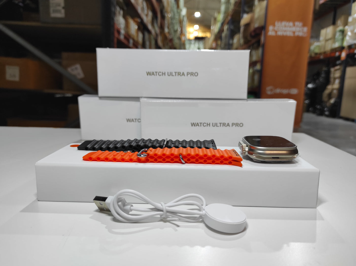 Smartwatch Ultra Pro con 2 correas ( negro + naranja  ) - additional image 4